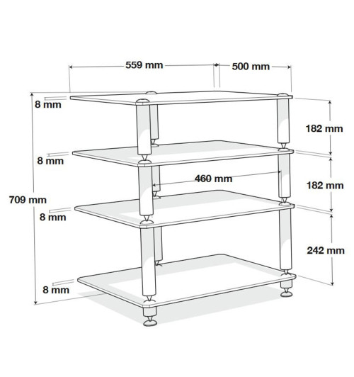NorStone BERGEN 2 - Modułowy stolik RTV Hi-Fi Audio