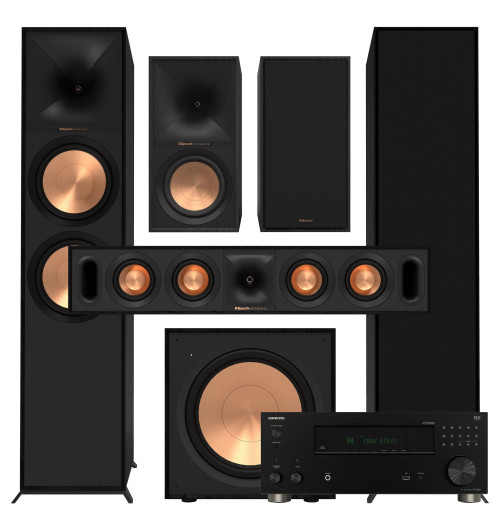 Zestaw kina domowego 5.1: Onkyo TX-RZ30 + Klipsch R-800F + R-60M + R-30C + R-121SW