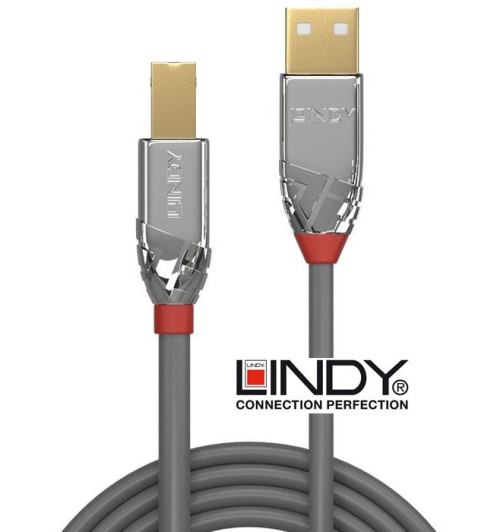 Lindy 36643 Kabel USB 2.0 A-B Cromo Line - 3m