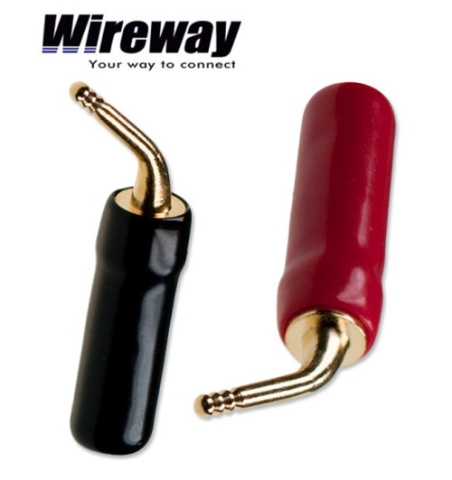 Wtyk głośnikowy kątowy typu szpilka Wireway WW420702 - para