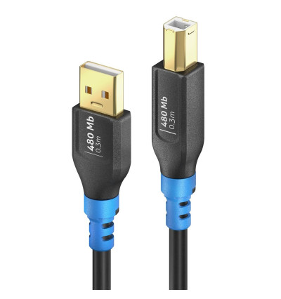 PureLink FI-U200-003 FlexInstall - Kabel USB 2.0 USB-A do USB-B 2A/5V/10W 480 Mbps 0,3m