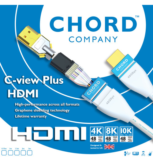 Chord Company C-view Plus HDMI - Kabel HDMI 2.1 8K/60Hz 4K/120Hz 48Gbps