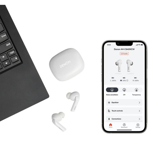 Denon AH-C840NCW - Bezprzewodowe słuchawki dokanałowe TWS z ANC Bluetooth 5.3
