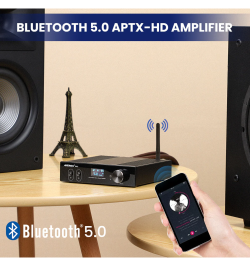 AIYIMA D05 – High-endowy wzmacniacz stacjonarny z Bluetooth 5.0
