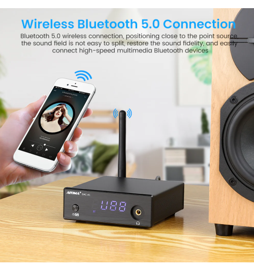 AIYIMA DAC-A1 – High-endowy przetwornik cyfrowo-analogowy z Bluetooth 5.0