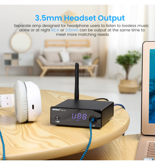 AIYIMA DAC-A1 – High-endowy przetwornik cyfrowo-analogowy z Bluetooth 5.0