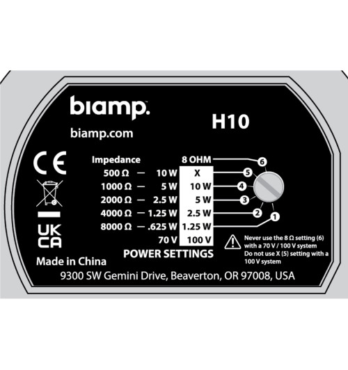 Biamp H10-G - Wodoodporny głośnik tubowy wewnętrzny / zewnętrzny