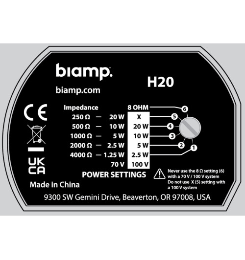 Biamp H20-G - Wodoodporny głośnik tubowy wewnętrzny / zewnętrzny