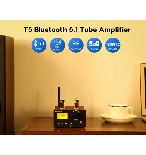 AIYIMA T5 – wysokiej klasy wzmacniacz lampowy z Bluetooth 4.2