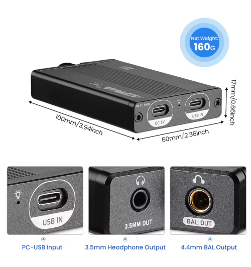 AIYIMA H2 – przenośny wzmacniacz słuchawkowy 3000mAh