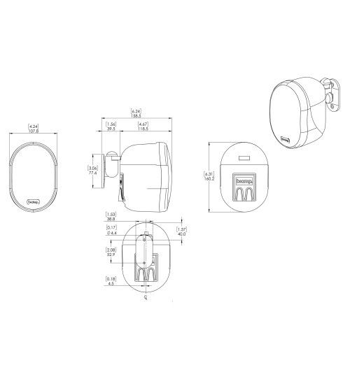 Biamp OVO3T - Kompaktowe głośniki naścienne (para)