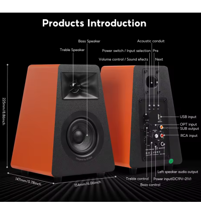 AIYIMA S30 – kompaktowe aktywne głośniki Bluetooth o mocy 100W