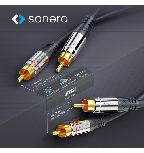 Sonero SAC700 - Kabel interkonekt stereo audio 2x RCA - 2x RCA