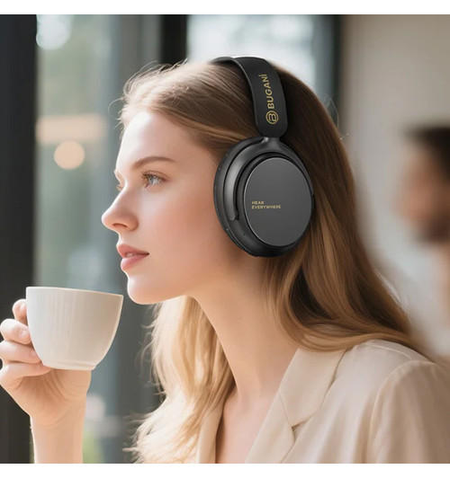 BUGANi Space BH01 - Nauszne słuchawki bezprzewodowe Bluetooth 6.0 z ANC