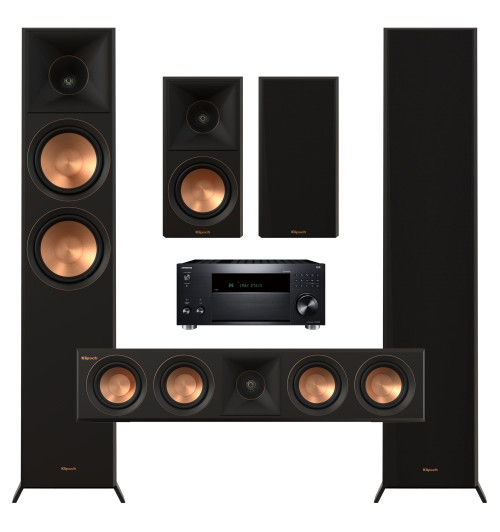 Zestaw kina domowego 5.0: Klipsch RP-6000F II + RP-500M II + RP-404C II + Onkyo TX-RZ50