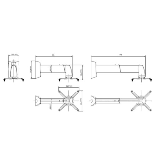 Suprema Spider Wall 90150 - Uchwyt ścienny do projektora