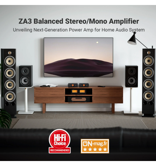 Fosi Audio ZA3 — kompaktowy wzmacniacz stereo/mono 48V
