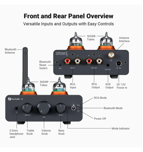 Fosi Audio P3 — przedwzmacniacz BT aptX HD z brzmieniem lampowym