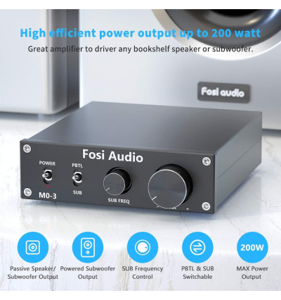 Fosi Audio M03 – kompaktowy wzmacniacz subwoofera z mocnym dźwiękiem