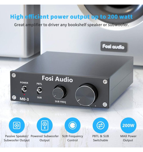 Fosi Audio M03 – kompaktowy wzmacniacz subwoofera z mocnym dźwiękiem