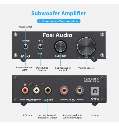 Fosi Audio M03 – kompaktowy wzmacniacz subwoofera z mocnym dźwiękiem