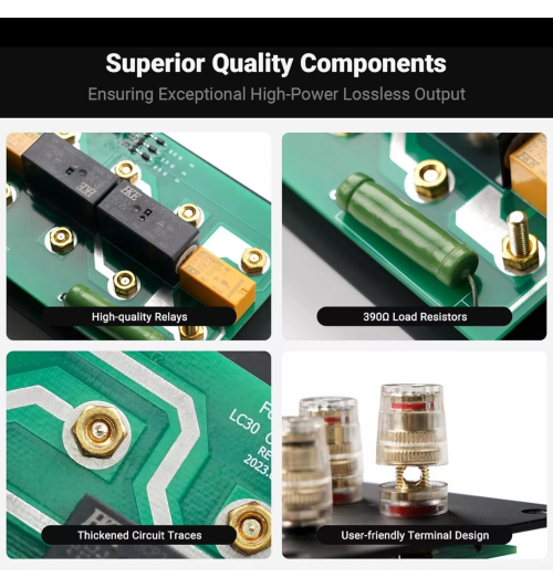 Fosi Audio LC30 — przełącznik 2-na-2 z podwójnymi VU