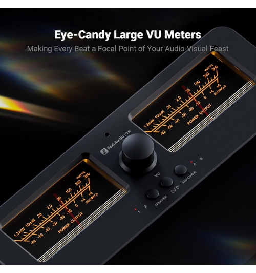 Fosi Audio LC30 — przełącznik 2-na-2 z podwójnymi VU