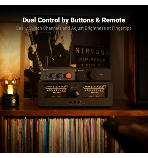 Fosi Audio LC30 — przełącznik 2-na-2 z podwójnymi VU