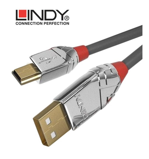 Lindy 36631 Kabel USB 2.0 A - mini-B Cromo Line - 1m
