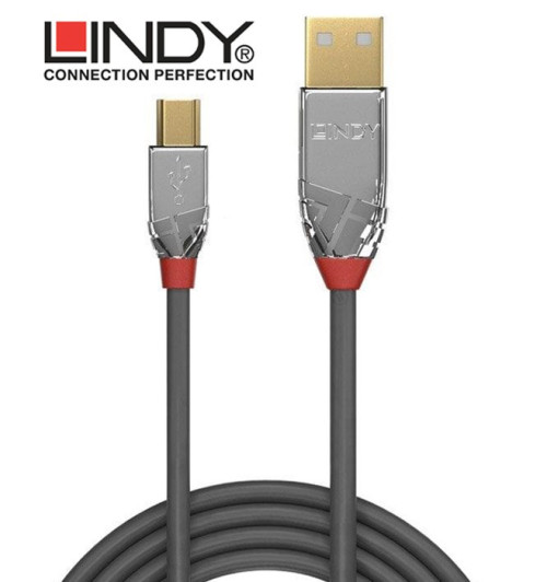 Lindy 36632 Kabel USB 2.0 A - mini-B Cromo Line - 2m