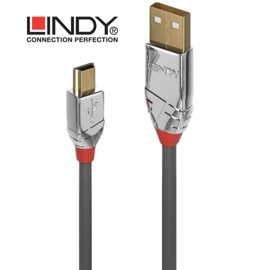Lindy 36632 Kabel USB 2.0 A - mini-B Cromo Line - 2m
