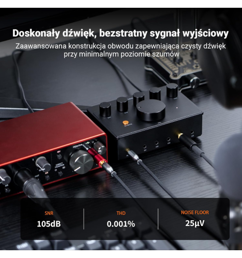 Fosi Audio PH05 — 5-kanałowy wzmacniacz słuchawkowy, 310 mW na kanał