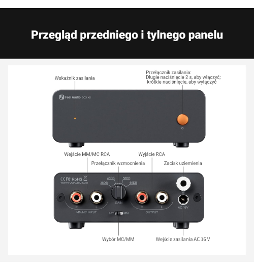 Fosi Audio BOX X5 – kompaktowy przedwzmacniacz gramofonowy MM/MC z audiofilską precyzją