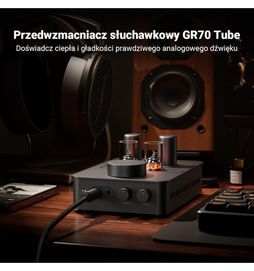 Fosi Audio GR70 — lampowy wzmacniacz słuchawkowy 2-w-1