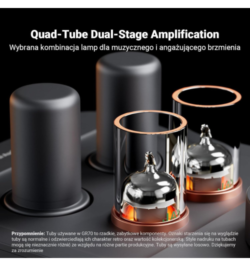Fosi Audio GR70 — lampowy wzmacniacz słuchawkowy 2-w-1