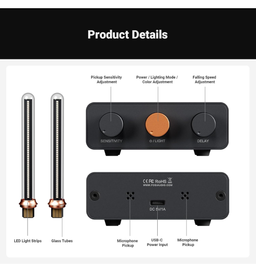 Fosi Audio AH-01A – muzyczny wizualizer światła RGB do Twojego sprzętu