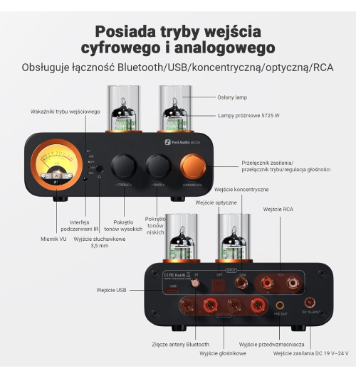 Fosi Audio MC331 – hybrydowy lampowy DAC i wzmacniacz All-in-One