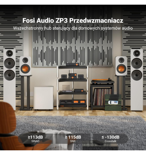 Fosi Audio ZP3 — zbalansowany przedwzmacniacz 3-in/3-out