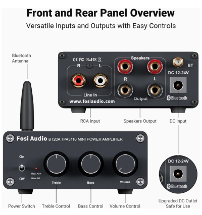 Fosi Audio BT20A – kompaktowy wzmacniacz Hi-Fi z Bluetooth 5.0