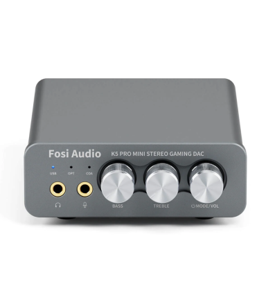 Fosi Audio K5 Pro — kompaktowy DAC/AMP gamingowy z USB-C i wejściem optycznym