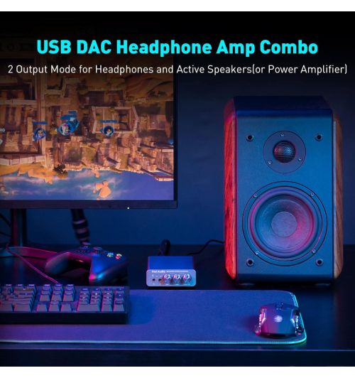 Fosi Audio K5 Pro — kompaktowy DAC/AMP gamingowy z USB-C i wejściem optycznym