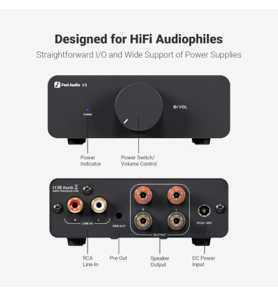 Fosi Audio V3 (48 V) – kompaktowy wzmacniacz o audiofilskiej jakości