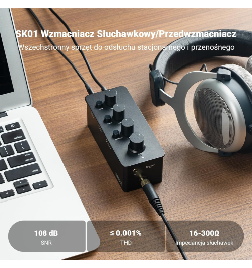 Fosi Audio SK01 – przenośny wzmacniacz słuchawkowy z regulacją tonu