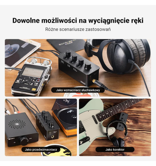 Fosi Audio SK01 – przenośny wzmacniacz słuchawkowy z regulacją tonu