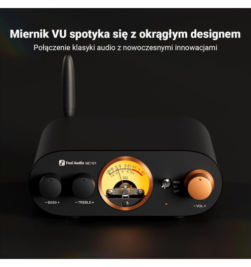 Fosi Audio MC101 – kompaktowy wzmacniacz stereo Bluetooth 5.3 z mocą 2×100W