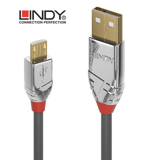 Lindy 36653 Kabel USB 2.0 A - micro USB B Cromo Line - 3m