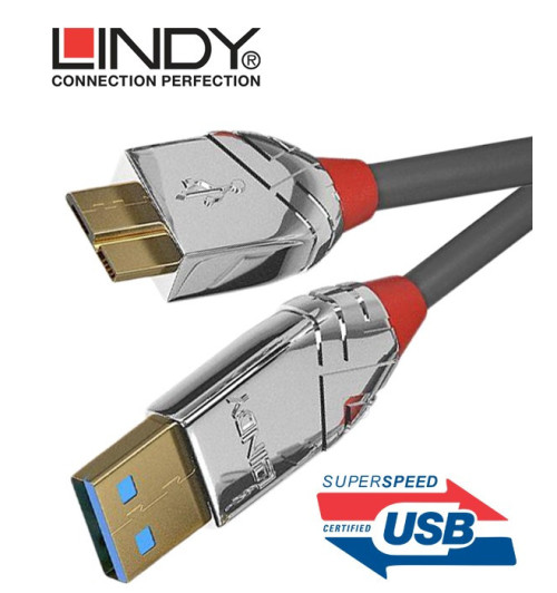 Lindy 36656 Kabel USB 3.0 A - micro USB B Cromo Line – 0.5m