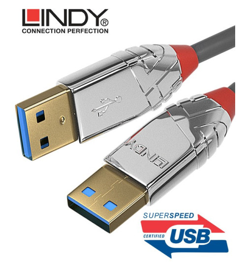 Lindy 36626 Kabel USB 3.1 A - USB A Cromo Line – 1m