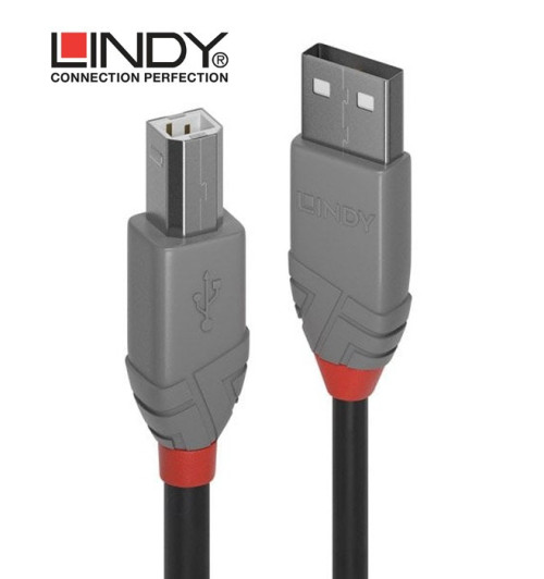 Lindy 36670 kabel USB 2.0 A – B Anthra Line  - 0.2 m