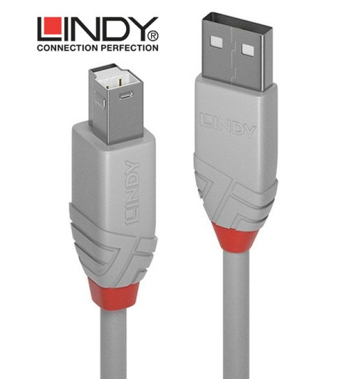 Lindy 36680 kabel USB 2.0 A – B Anthra Line szary - 0.2 m